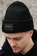 Чоловіча Тепла Подовжена Трикотажна Шапка Біні Докер З Принтом Gold Harry Potter Dominic Black Without 8056067 фото №4