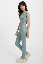 THIERRY suede women's suit: green top and high pants Garne 3040068 photo №1