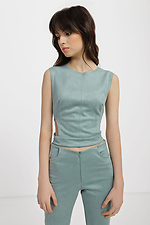THIERRY suede women's suit: green top and high pants Garne 3040068 photo №2