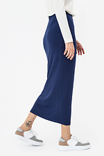 Трикотажная длинная юбка в рубчике темно-синего цвета Garne 3042068 фото №5