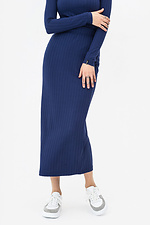 Dark blue ribbed knitted long skirt Garne 3042068 photo №9