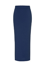 Dark blue ribbed knitted long skirt Garne 3042068 photo №11