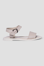 Beige Ledersandalen für Damen 4206069 Foto №2