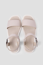 Women's beige leather sandals  4206069 photo №3