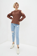 ROSETTE brown ribbed knit sweater with slits on the sleeves Garne 3037070 photo №2