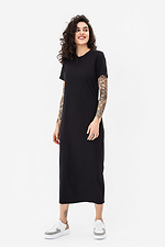 Трикотажна сукня GYNAR в рубчик чорного кольору Garne 3042070 фото №2