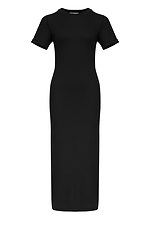Трикотажное платье GYNAR в рубчик черного цвета Garne 3042070 фото №11