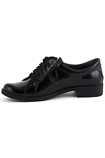 Лаковые туфли черного цвета на низком ходу  4205070 фото №1
