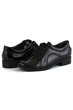 Лаковые туфли черного цвета на низком ходу  4205070 фото №2