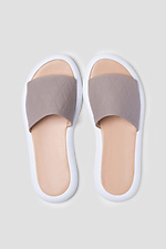 Women's leather flip-flops in cappuccino color  4206070 photo №3