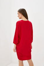 Красное оверсайз платье GAMMA с широкими рукавами на манжетах Garne 3038071 фото №3