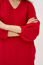 Красное оверсайз платье GAMMA с широкими рукавами на манжетах Garne 3038071 фото №4