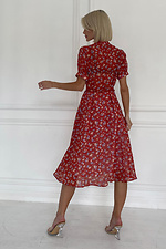 Червона шифонова сукня в стилі ретро в квітковий принт NENKA 3103071 фото №2