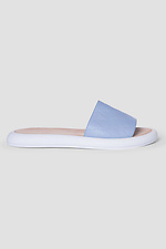 Damen-Flip-Flops aus blauem Leder 4206071 Foto №2