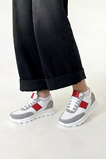 Perforierte Damen-Sneaker aus Echtleder 4207071 Foto №3