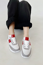 Perforierte Damen-Sneaker aus Echtleder 4207071 Foto №4