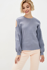 ROSETTE gray ribbed knit sweater with slits on the sleeves Garne 3037072 photo №1
