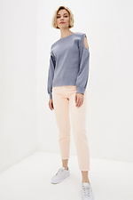 ROSETTE gray ribbed knit sweater with slits on the sleeves Garne 3037072 photo №2