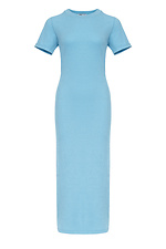 Niebieska sukienka dzianinowa GYNAR w prążki Garne 3042072 zdjęcie №6