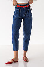 Loose blue jeans mom slouchy spring  4009072 photo №1