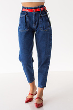 Loose blue jeans mom slouchy spring  4009072 photo №3