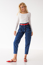 Loose blue jeans mom slouchy spring  4009072 photo №5