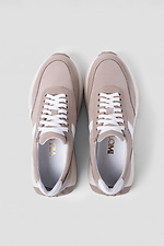Women's sneakers in a combination of leather and suede in cappuccino color.  4206072 photo №2