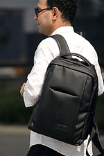 Большой черный рюкзак из качественного кожзама SamBag 8045072 фото №1