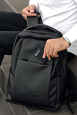 Большой черный рюкзак из качественного кожзама SamBag 8045072 фото №4