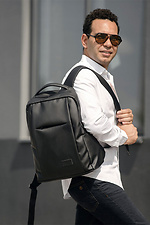 Большой черный рюкзак из качественного кожзама SamBag 8045072 фото №5