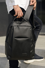 Великий чорний рюкзак з якісного шкірозамінника. SamBag 8045072 фото №6