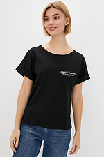 Women's cotton T-shirt with a patriotic inscription "Good evening! We are from Ukraine!" Garne 9000072 photo №3
