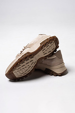 Women's sneakers in a combination of leather and suede in cappuccino color.  4206073 photo №5
