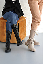 Black massive winter boots in army style on the platform  8019073 photo №4
