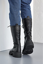 Черные массивные ботинки зимние в армейском стиле на платформе  8019073 фото №6