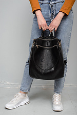 Black transformer bag made of high-quality leatherette under the skin of a crocodile SamBag 8045073 photo №3