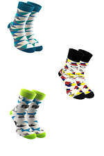 Набір з 3 пар бавовняних шкарпеток з яскравим принтом M-SOCKS 2040074 фото №1