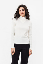 Prążkowany sweter DJAN z białym kołnierzykiem Garne 3042074 zdjęcie №1