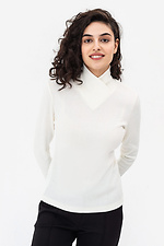 Prążkowany sweter DJAN z białym kołnierzykiem Garne 3042074 zdjęcie №4