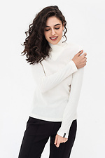 Prążkowany sweter DJAN z białym kołnierzykiem Garne 3042074 zdjęcie №5