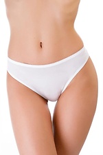Women's white cotton mid-rise Brazilian panties ORO 4027074 photo №1