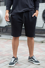Knee-length black cotton shorts Without 8048074 photo №2
