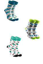 Набір з 3 пар бавовняних шкарпеток з яскравим принтом M-SOCKS 2040075 фото №1