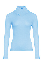Prążkowany sweter DJAN z niebieskim kołnierzykiem Garne 3042075 zdjęcie №6