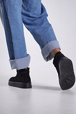 Schwarze Winter-Keilstiefel - echtes Wildleder, breite Zehenpartie 4207075 Foto №4