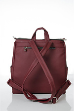 Женский стеганный рюкзак трансформер бордового цвета SamBag 8045075 фото №5