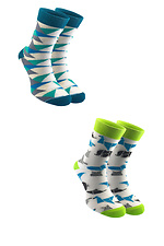 Набір з 2 пар бавовняних шкарпеток з яскравим принтом M-SOCKS 2040076 фото №1