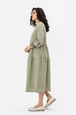 Вельветова сукня AUCHE оливкового кольору з воланами Garne 3042076 фото №5