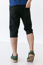 Black distressed denim shorts below the knee  4009076 photo №6