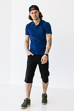 Черные джинсовые шорты ниже колен с потертостями  4009076 фото №8
